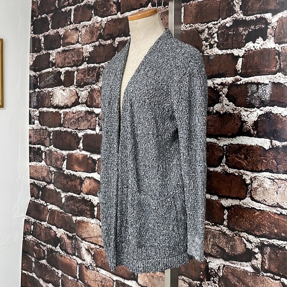 Caslon Cardigan Sweater Open Front Knit Gray Variegated Size X Small XS - Picture 6 of 16